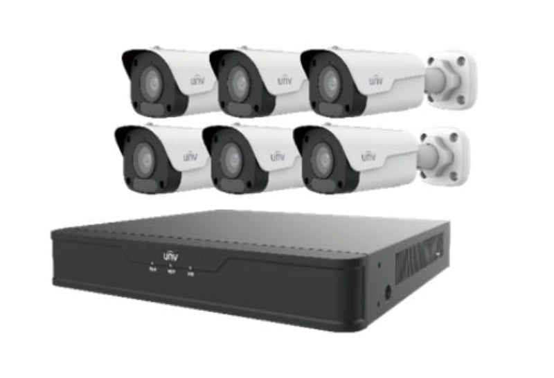 UNIVIEW UNV-EK-S31P8B46T2-V3 : Surveillance Kit - NVR + (6) 4K Cameras
