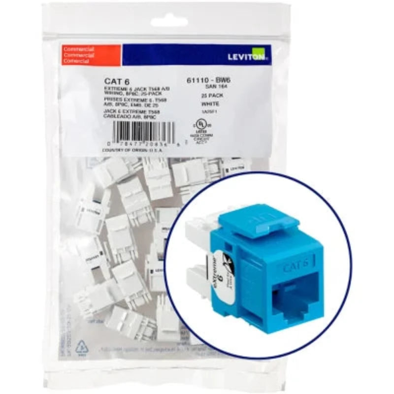 NORTHERN VIDEO SYSTEMS LEV-61110-BL6: CAT6+ JackPack Blue 25PCS