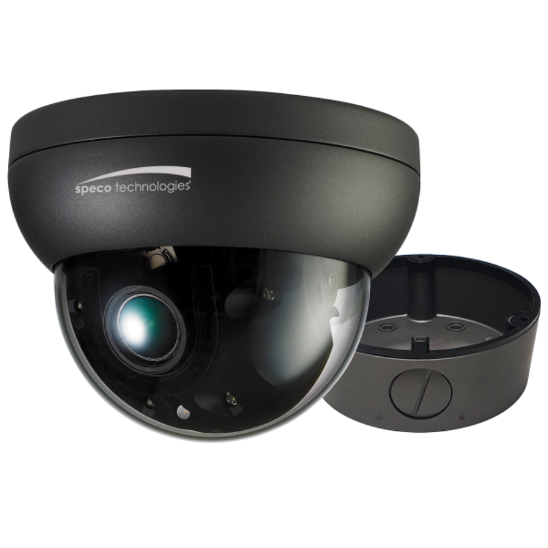 SPECO PRO-HT-7246T1: 2MP Dome HD-TVI Camera with Junction Box and 2.8~12mm Motorized Varifocal Lens