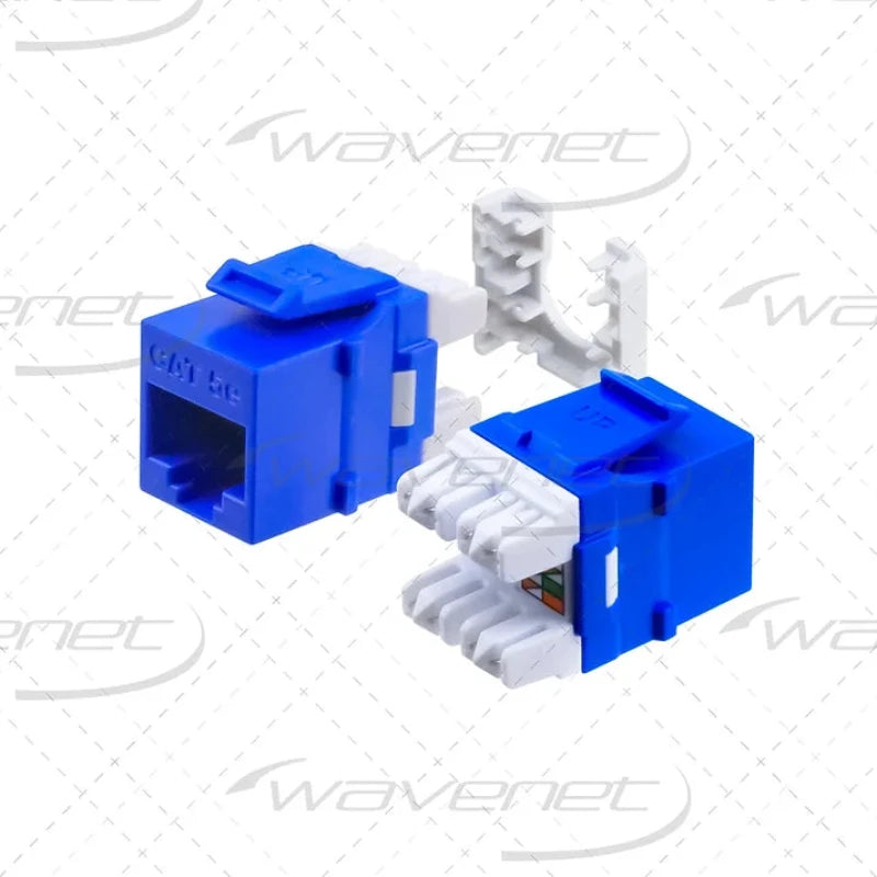 WAVENET WAV-5EKSJBL-SPK: Blue Cat5e Keystone Jack 25 Pack