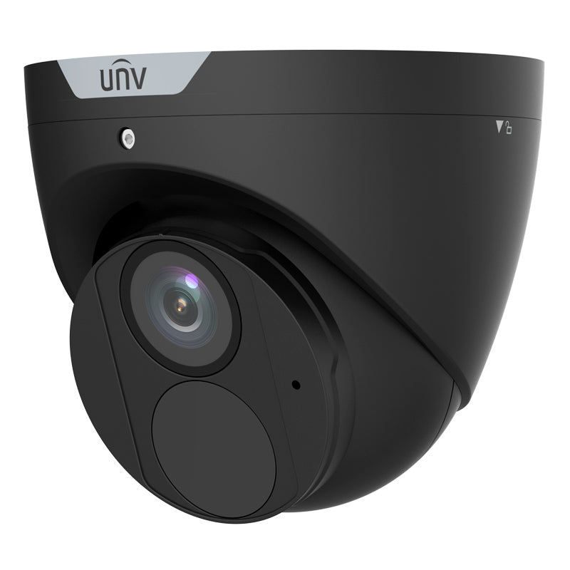 UNIVIEW IPC3618SR3-DPF28M-BK: 4K 8MP LightHunter IR Fixed Eyeball Turret Camera in Black