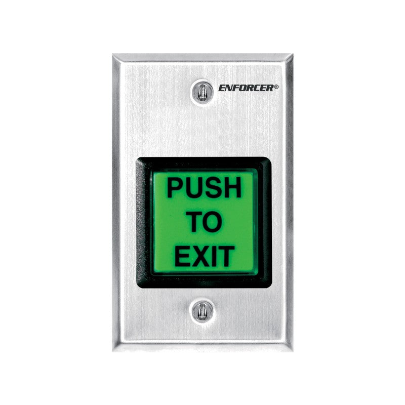 SECO-LARM SD-7202GC-PE: Square Illuminated Pushbutton Request-to-Exit Plate