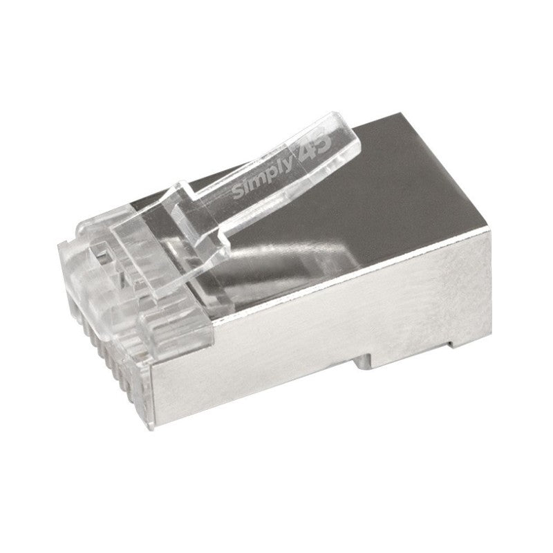 SIMPLY45 S45-1550: Cat5e Shielded Internal Ground Pass-Through RJ45 Modular Plugs (50ct)