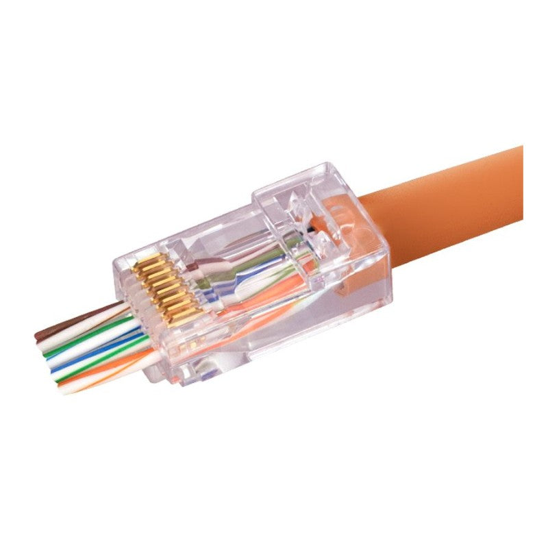 SIMPLY S45-1700: Cat6/6a Unshielded Pass-Through RJ45 Modular Plugs (100ct)