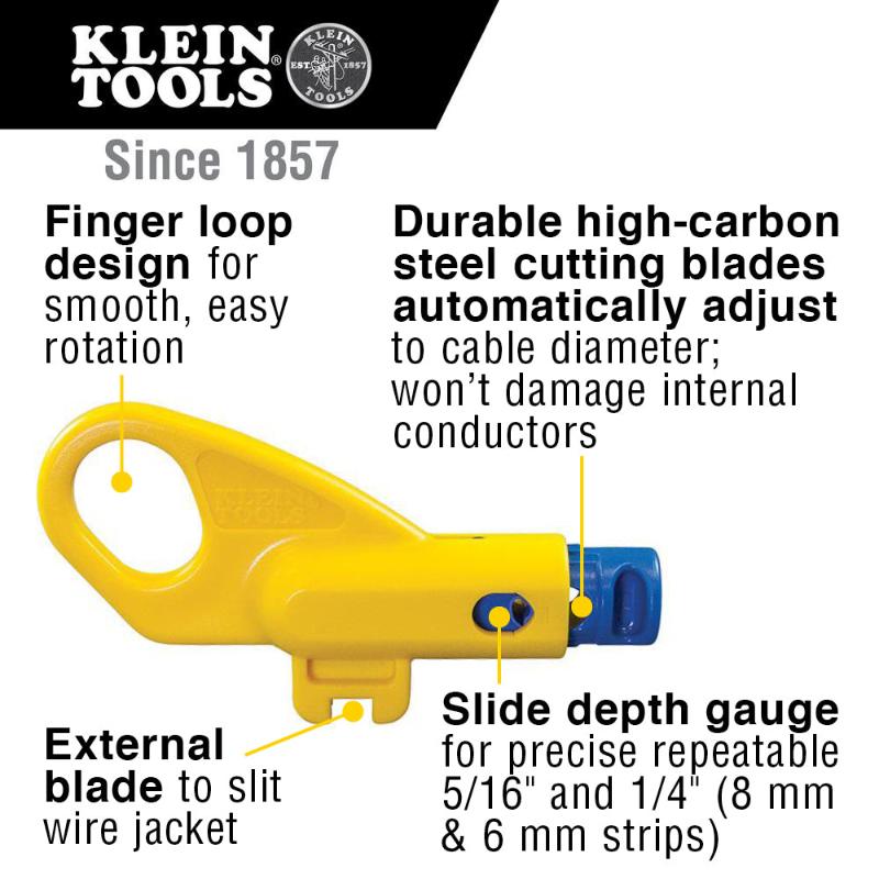 KLEIN VDV110-261- Twisted Pair Radial Stripper/Coaxial Combination Radial Stripper