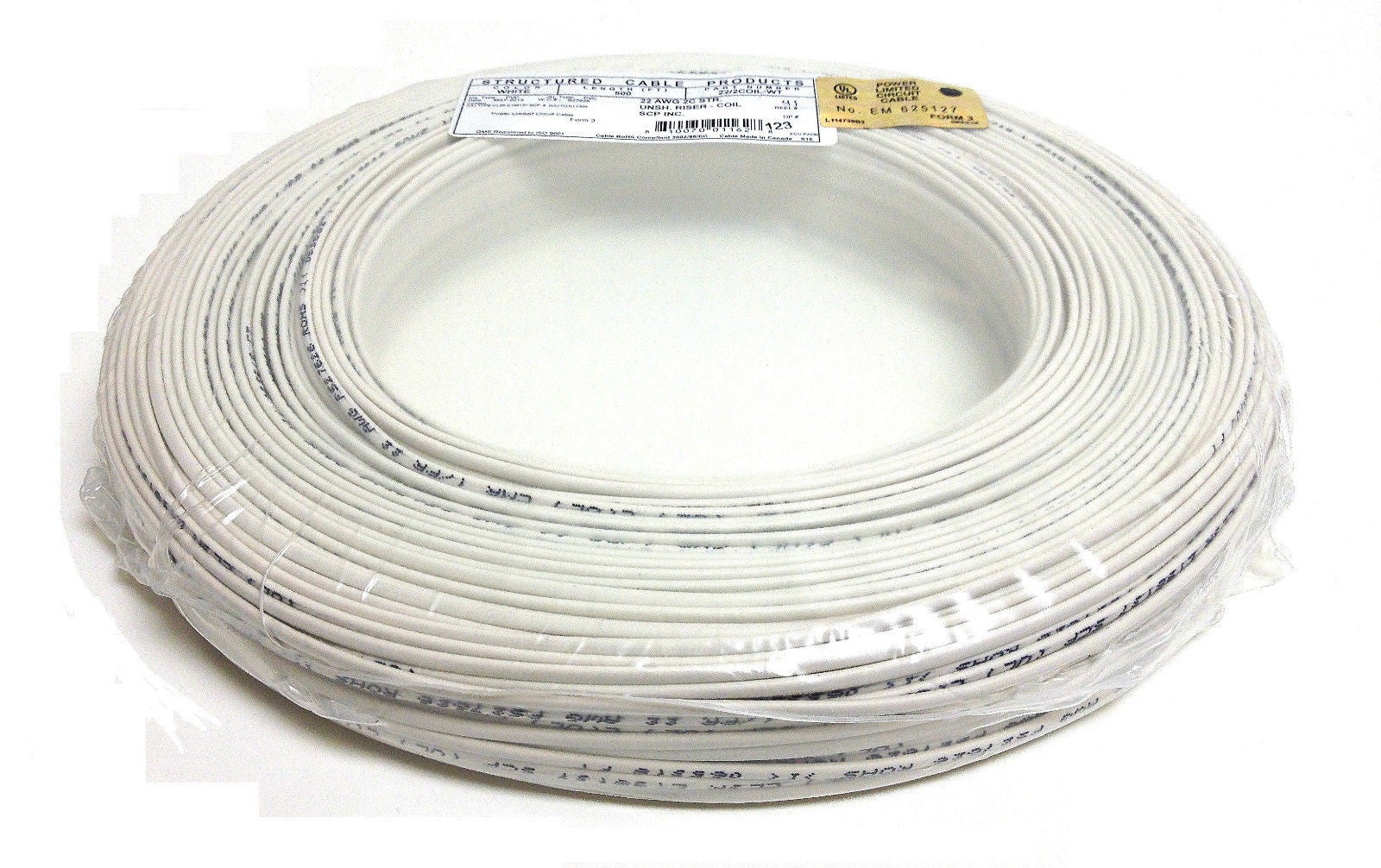 22-2 SOLID PHONE/STATION WIRE  WHITE 500' COIL PACK - PAM Distributing Co - 1