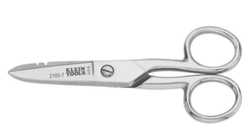 KLEIN TOOL SKL-2100-7: Electricians Scissors, Nickel Plated