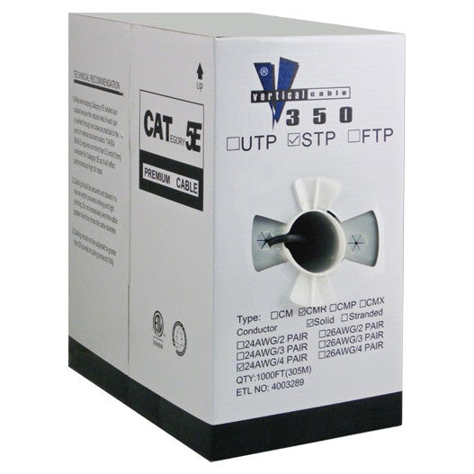 CAT 5E 350 MHz SOLID COPPER BLACK 1000' BOX - PAM Distributing Co