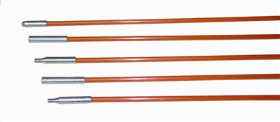 Fiberfish II Rod Kit, Wire Installation Rods, 6' length x 3/16" Diameter (30' Total Length) Orange - PAM Distributing Co - 1