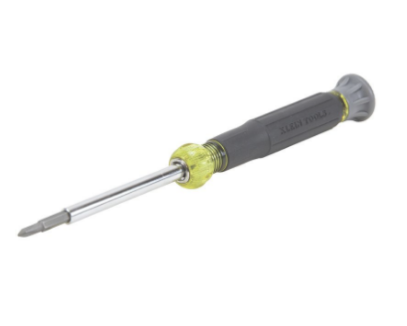Multi-Bit Electronics Screwdriver, 4-in-1, Phillips, Slotted Bits