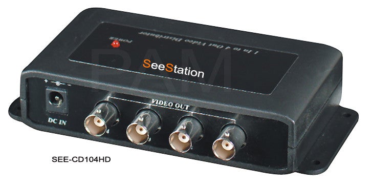 SEESTATION CD104HD Single Input to 4 Output HD-TVI/AHD/HDCVI Video Splitter / Distributor (BNC) - PAM Distributing Co