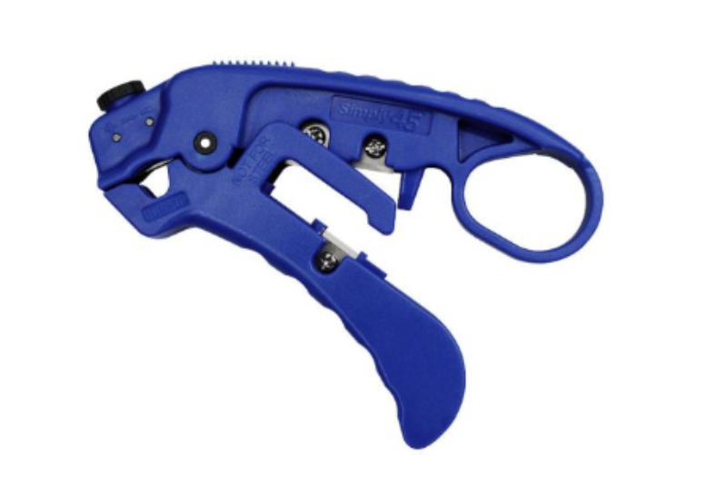 SIMPLY 45 S45-S01BL: Adjustable LAN Cable Stripper for Shielded & Unshielded Cat7a/6a/6/5e (Blue)
