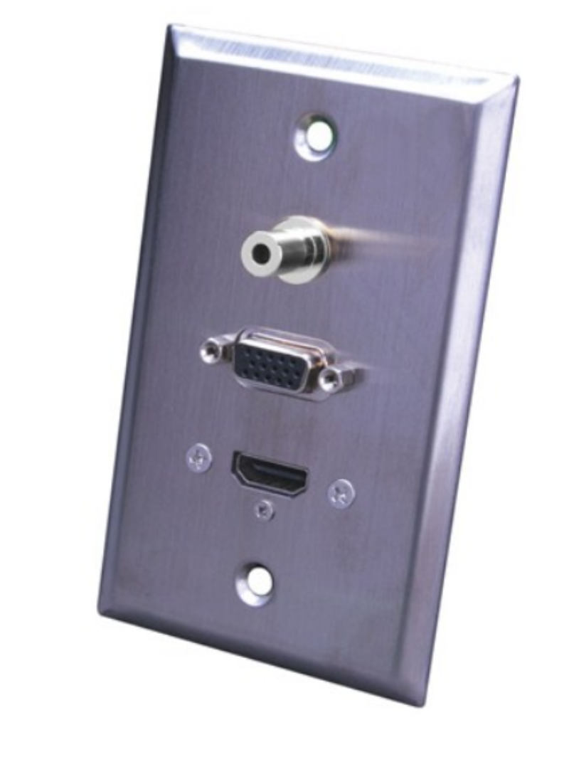 VANCO VAN-120953X: Stainless HDMI, S-VGA-3.5MM Plate