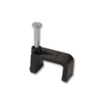 Cable Clip Dual RG 6 Long Nail Black (100 Lot) - PAM Distributing Co - 1