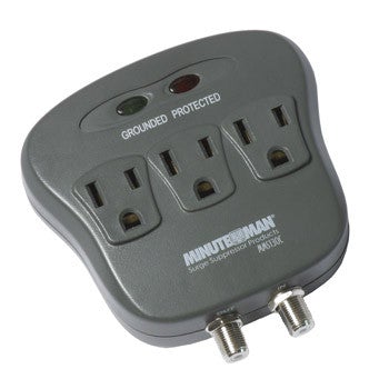 MinutemanаЂа MMS130C SURGE PROTECTOR 3-Outlet w/ coax protection - PAM Distributing Co