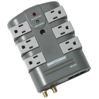 MinutemanаЂа MMS760RCT SURGE PROTECTOR 6-Rotating Outlet with coax and phone line protection - PAM Distributing Co