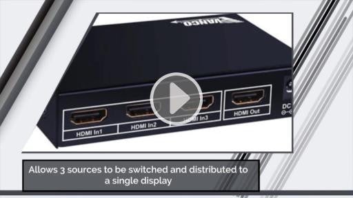 VANCO 280711 HDMIаЂа 3x1 4K2K Switch VAN-280711 - PAM Distributing Co - 4