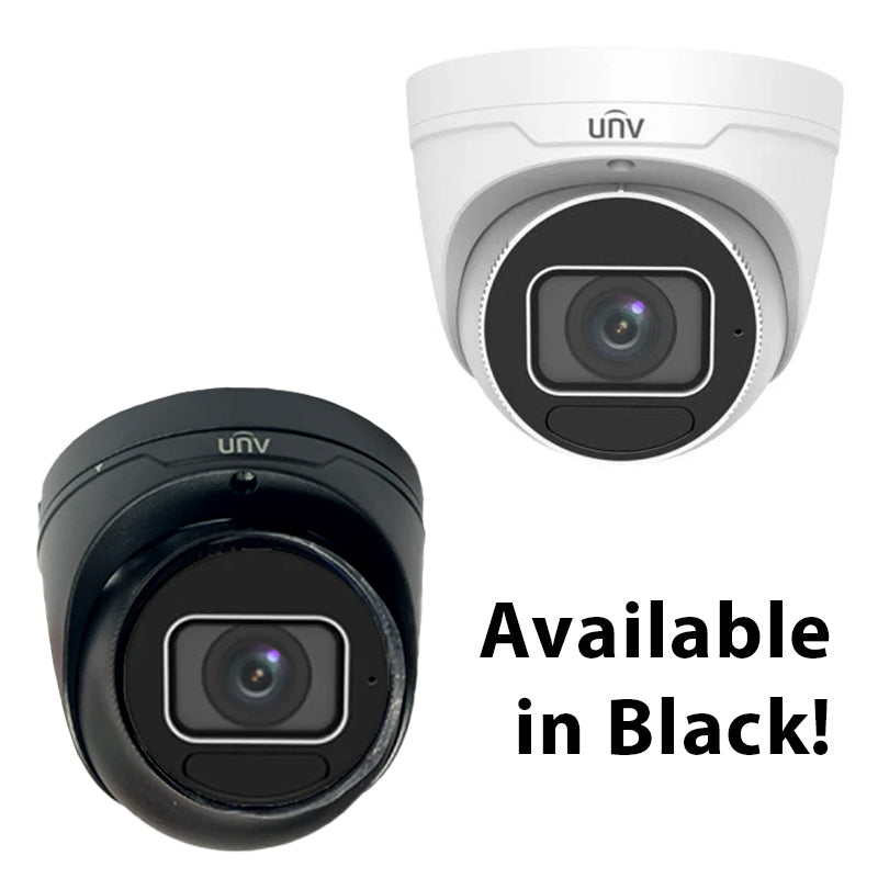 UNIVIEW IPC3634SB-ADZK-I0: 4MP LightHunter IR Turret Camera with Varifocal Lens in Black or White