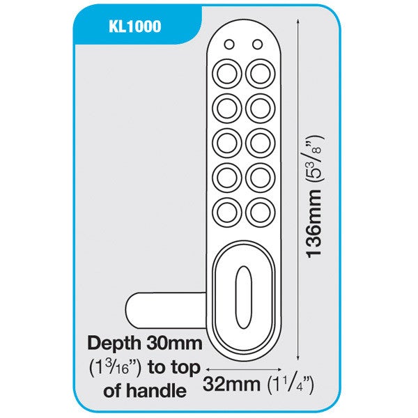 CODELOCKS KitLock KL1006KIT-SG Vertical Electronic Cabinet Lock - PAM Distributing Co - 5