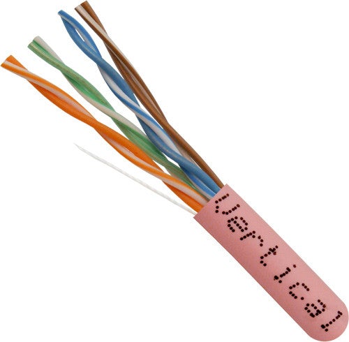 CAT 5E 350 MHz SOLID COPPER PINK 1000' BOX - PAM Distributing Co