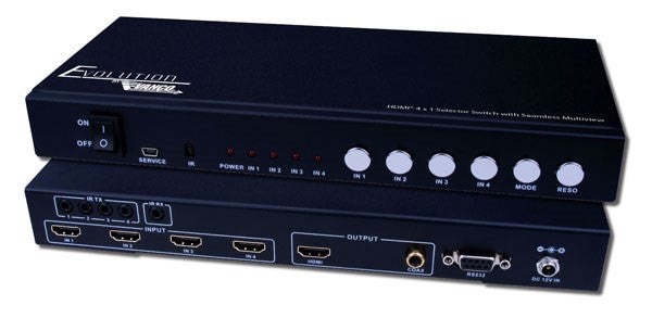 Vanco Evolution HDMI® 4 x 1 Selector Switch with Seamless Switching and Multiview - PAM Distributing Co - 1