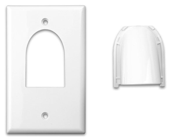 Custom Two-Piece Packaged Cable Wall Plates (Single & White) - PAM Distributing Co - 2