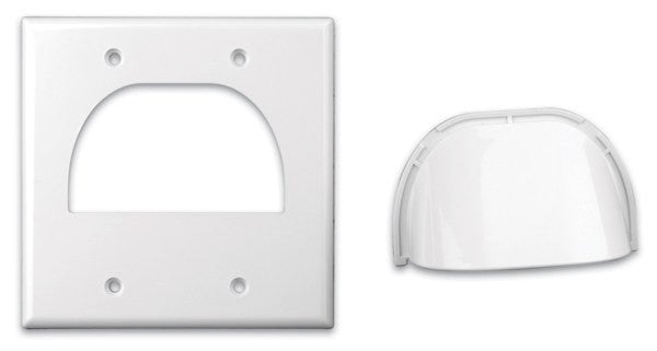 Custom Two-Piece Packaged Cable Wall Plates (Dual & Ivory) - PAM Distributing Co - 2