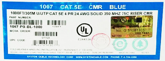 CAT 5E 350 MHz SOLID COPPER 1000' BOX (House Brand) - PAM Distributing Co - 2
