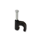 Cable Clip RG6 1" Nail Black (100 LOT) - PAM Distributing Co