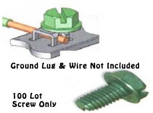 Ground Screw Green Self Tapping Steel (100 Lot) - PAM Distributing Co