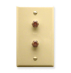 WALL PLATE DUAL CATV GOLD Ivory - PAM Distributing Co