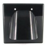 Wall Plate Double Gang Recessed Multi Media Bull-Nosed Black - PAM Distributing Co